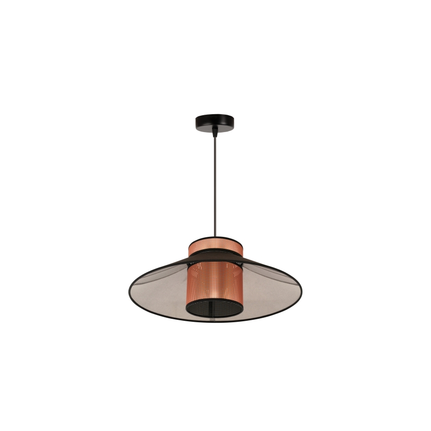 Duolla - Luster na lanku RIO SHINY 1xE27/15W/230V pr. 45 cm čierna/medená