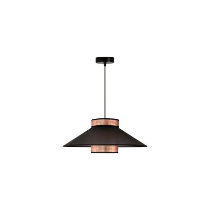 Duolla - Luster na lanku RIO SHINY 1xE27/15W/230V pr. 45 cm čierna/medená
