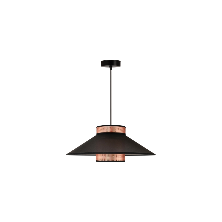 Duolla - Luster na lanku RIO SHINY 1xE27/15W/230V pr. 45 cm čierna/medená