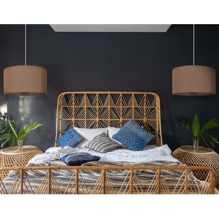 Duolla - Luster na lanku ROLLER 1xE27/15W/230V pr. 40 cm hnedá