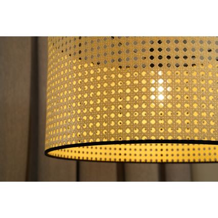 Duolla - Luster na lanku ROLLER 1xE27/15W/230V pr. 45 cm ratan/čierna