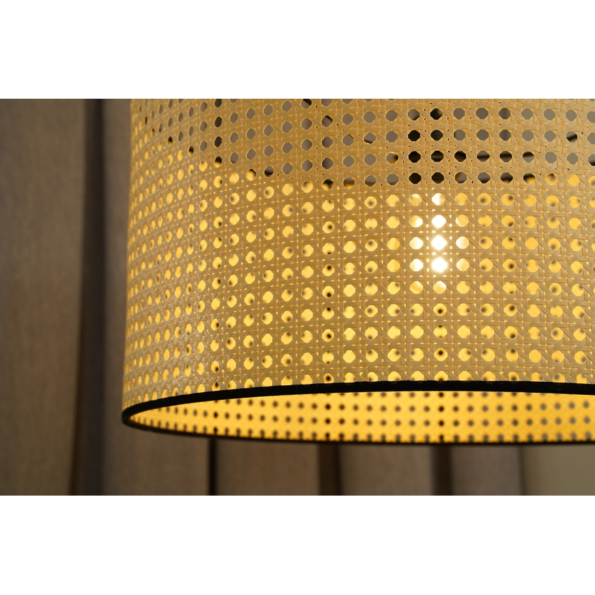Duolla - Luster na lanku ROLLER 1xE27/15W/230V pr. 45 cm ratan/čierna