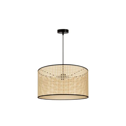 Duolla - Luster na lanku ROLLER 1xE27/15W/230V pr. 45 cm ratan/čierna