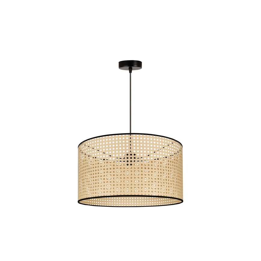 Duolla - Luster na lanku ROLLER 1xE27/15W/230V pr. 45 cm ratan/čierna