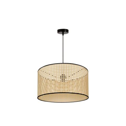 Duolla - Luster na lanku ROLLER 1xE27/15W/230V pr. 45 cm ratan/čierna