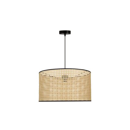 Duolla - Luster na lanku ROLLER 1xE27/15W/230V pr. 45 cm ratan/čierna