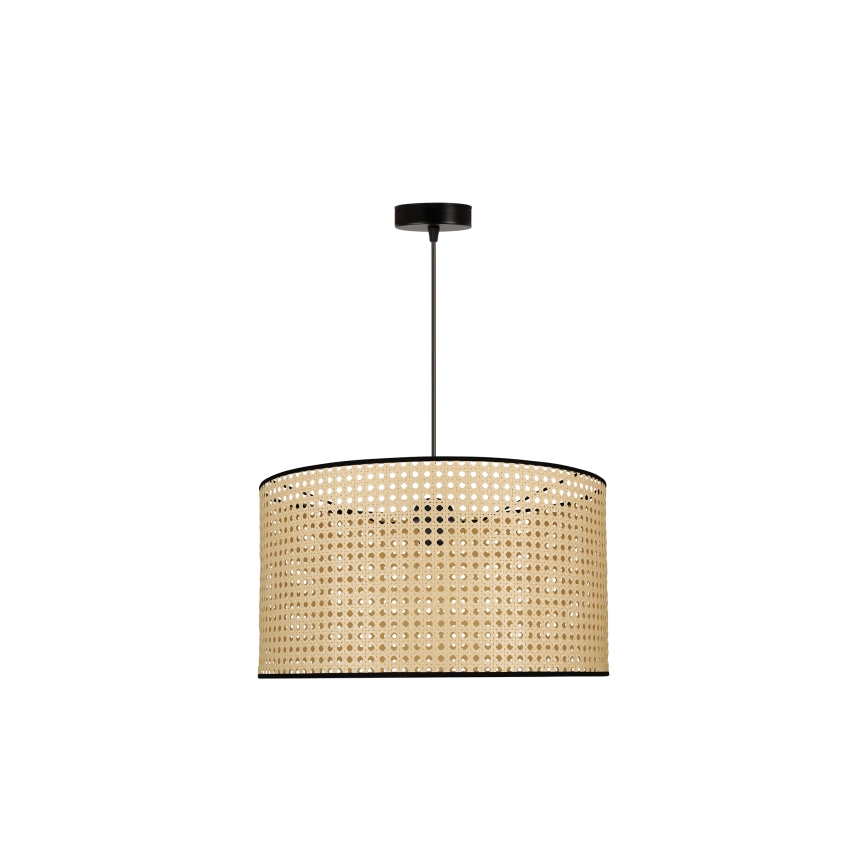 Duolla - Luster na lanku ROLLER 1xE27/15W/230V pr. 45 cm ratan/čierna