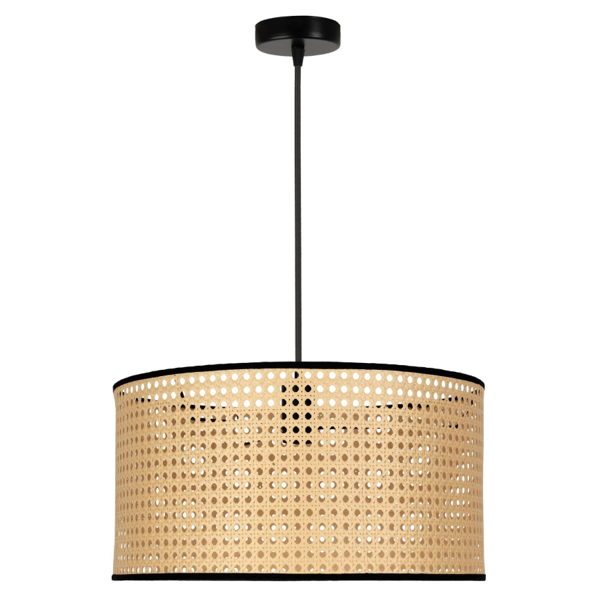 Duolla - Luster na lanku ROLLER 1xE27/15W/230V pr. 45 cm ratan/čierna