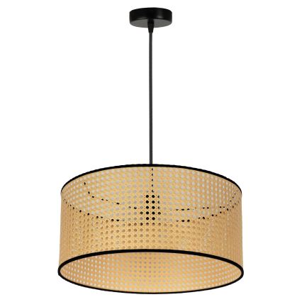 Duolla - Luster na lanku ROLLER 1xE27/15W/230V pr. 45 cm ratan/čierna