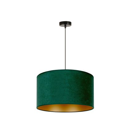 Duolla - Luster na lanku ROLLER 1xE27/15W/230V tmavo pr. 40 cm zelená/zlatá