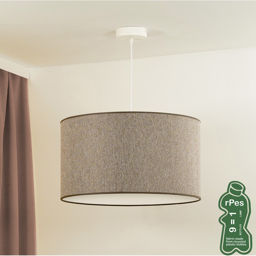 Duolla - Luster na lanku ROLLER ECO RECYCLING 1xE27/15W/230V pr. 45 cm hnedá