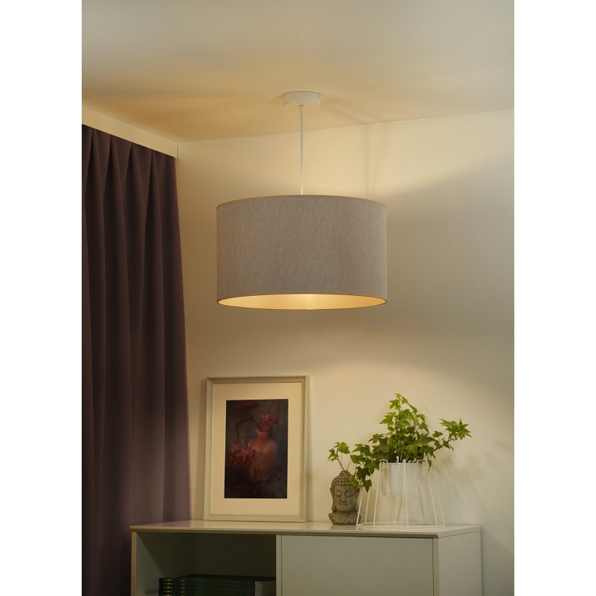 Duolla - Luster na lanku ROLLER ECO RECYCLING 1xE27/15W/230V pr. 45 cm krémová