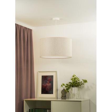 Duolla - Luster na lanku ROLLER ECO RECYCLING 1xE27/15W/230V pr. 45 cm krémová