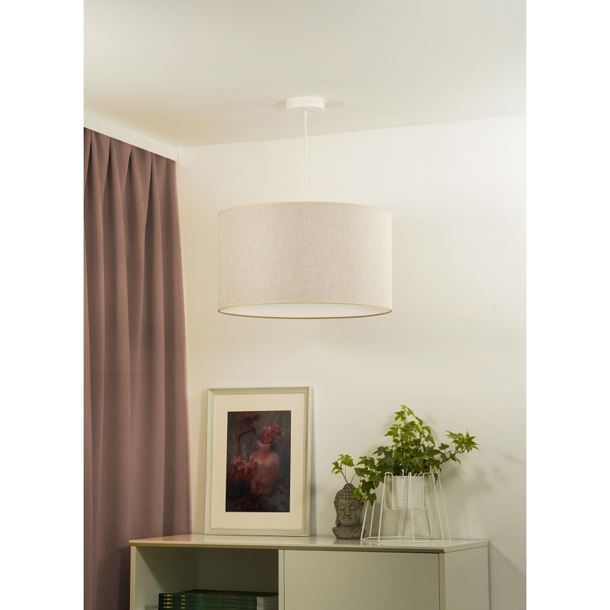 Duolla - Luster na lanku ROLLER ECO RECYCLING 1xE27/15W/230V pr. 45 cm krémová
