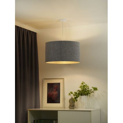 Duolla - Luster na lanku ROLLER ECO RECYCLING 1xE27/15W/230V pr. 45 cm šedá