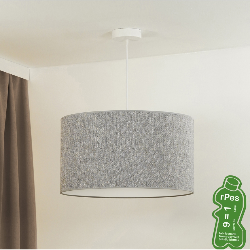 Duolla - Luster na lanku ROLLER ECO RECYCLING 1xE27/15W/230V pr. 45 cm šedá