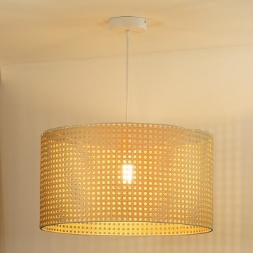 Duolla - Luster na lanku ROLLER RATTAN 1xE27/15W/230V pr. 45 cm béžová