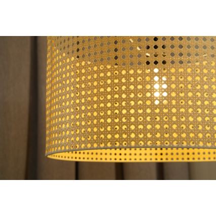 Duolla - Luster na lanku ROLLER RATTAN 1xE27/15W/230V pr. 45 cm béžová