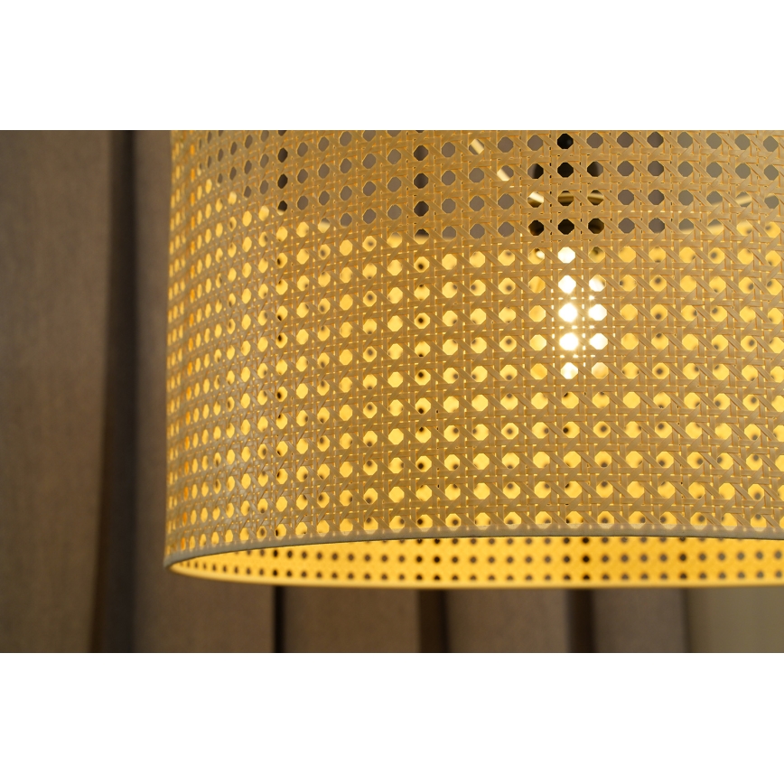 Duolla - Luster na lanku ROLLER RATTAN 1xE27/15W/230V pr. 45 cm béžová