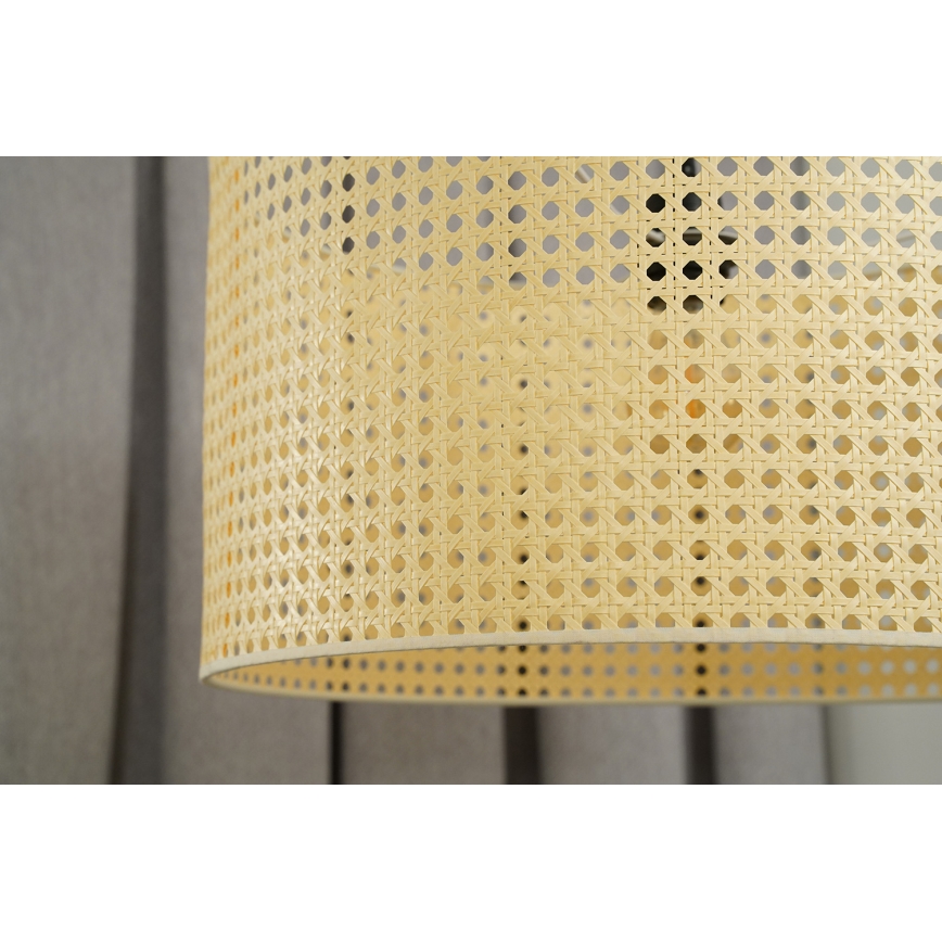 Duolla - Luster na lanku ROLLER RATTAN 1xE27/15W/230V pr. 45 cm béžová