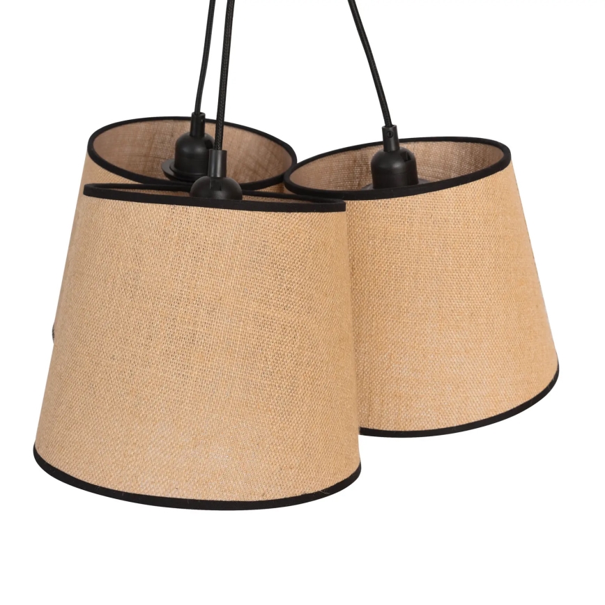Duolla - Luster na lanku ROSSA 3xE27/15W/230V pr. 45 cm hnedá/čierna
