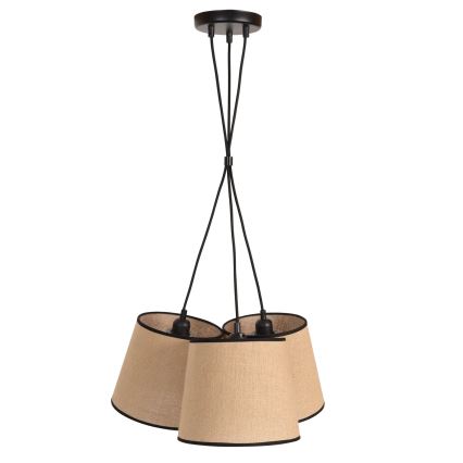 Duolla - Luster na lanku ROSSA 3xE27/15W/230V pr. 45 cm hnedá/čierna