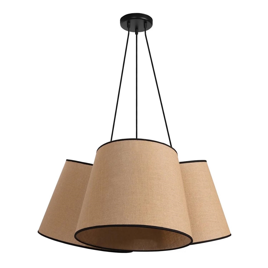 Duolla - Luster na lanku ROSSA 3xE27/15W/230V pr. 75 cm hnedá/čierna