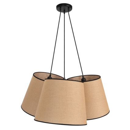 Duolla - Luster na lanku ROSSA 3xE27/15W/230V pr. 75 cm hnedá/čierna