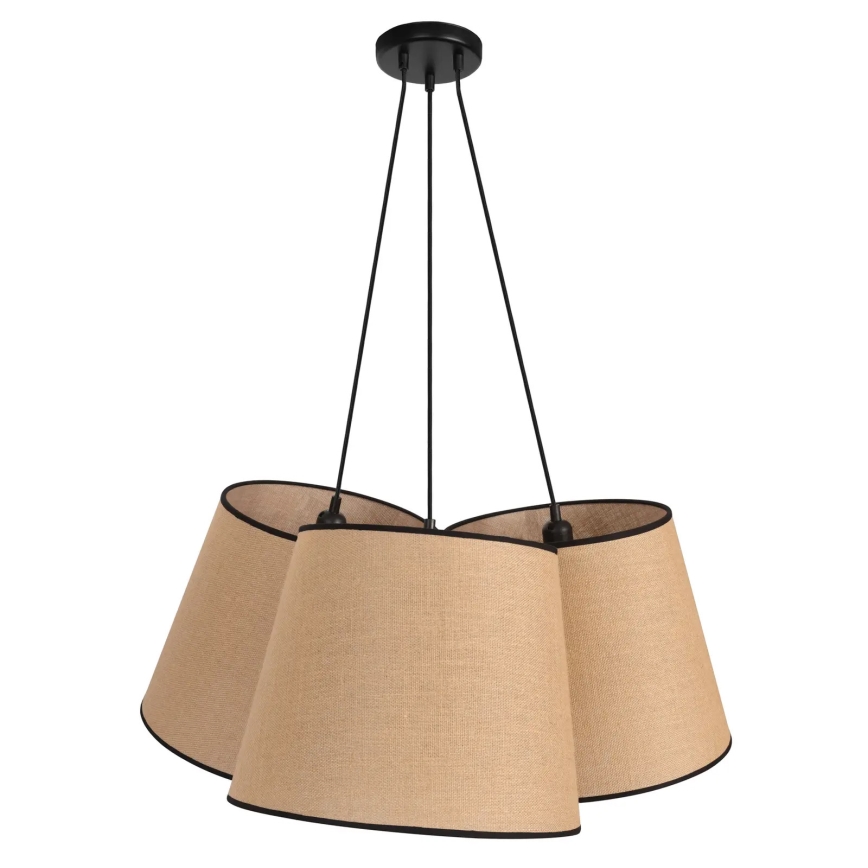 Duolla - Luster na lanku ROSSA 3xE27/15W/230V pr. 75 cm hnedá/čierna