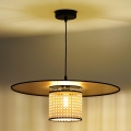 Duolla - Luster na lanku TOKYO RATTAN 1xE27/15W/230V pr. 50 cm zlatá/ratan