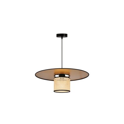 Duolla - Luster na lanku TOKYO RATTAN 1xE27/15W/230V pr. 50 cm zlatá/ratan
