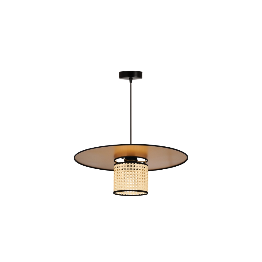 Duolla - Luster na lanku TOKYO RATTAN 1xE27/15W/230V pr. 50 cm zlatá/ratan