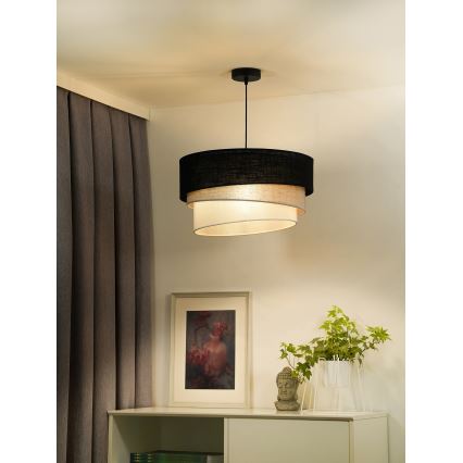 Duolla - Luster na lanku TRIO 1xE27/15W/230V pr. 45 cm čierna/šedá/biela