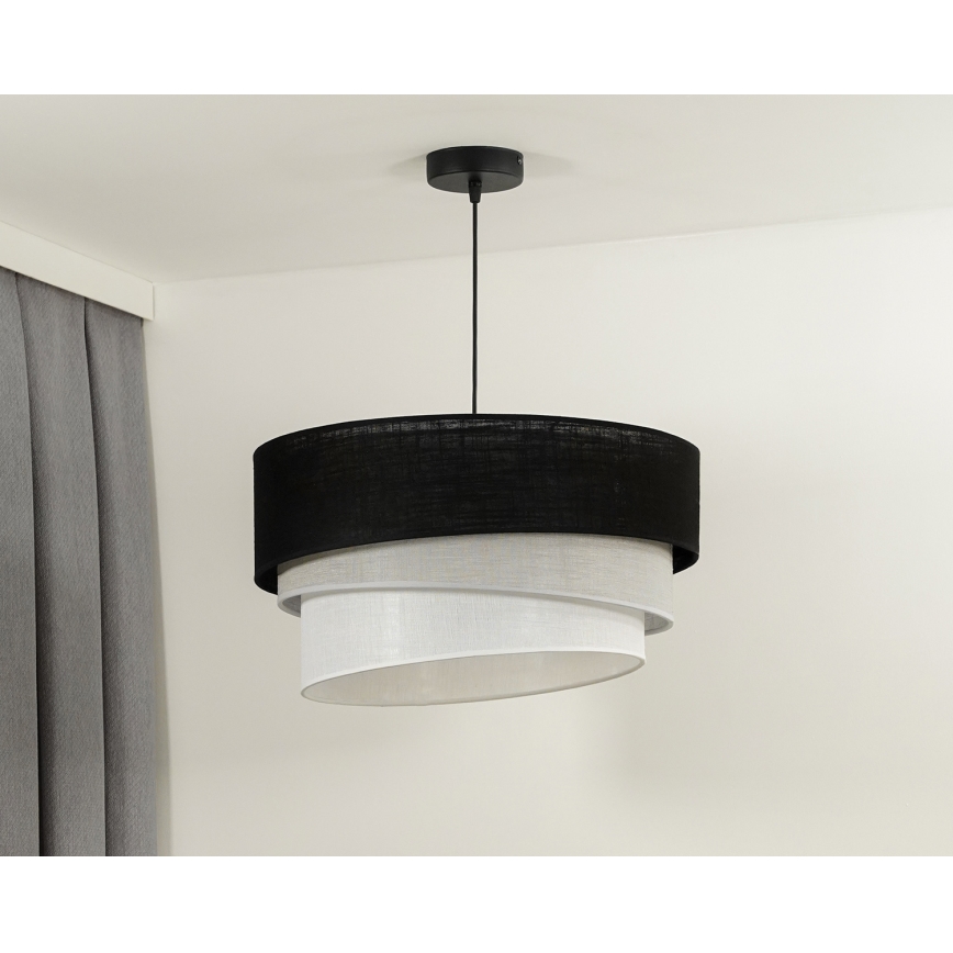 Duolla - Luster na lanku TRIO 1xE27/15W/230V pr. 45 cm čierna/šedá/biela