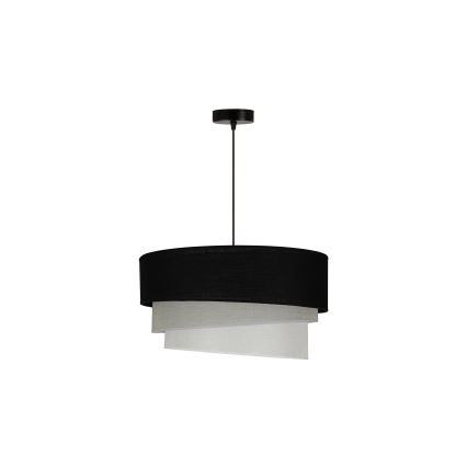 Duolla - Luster na lanku TRIO 1xE27/15W/230V pr. 45 cm čierna/šedá/biela