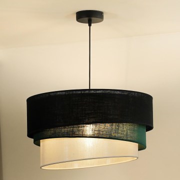 Duolla - Luster na lanku TRIO 1xE27/15W/230V pr. 45 cm čierna/zelená/biela