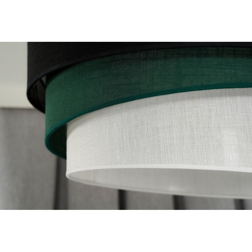 Duolla - Luster na lanku TRIO 1xE27/15W/230V pr. 45 cm čierna/zelená/biela