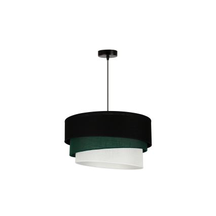 Duolla - Luster na lanku TRIO 1xE27/15W/230V pr. 45 cm čierna/zelená/biela