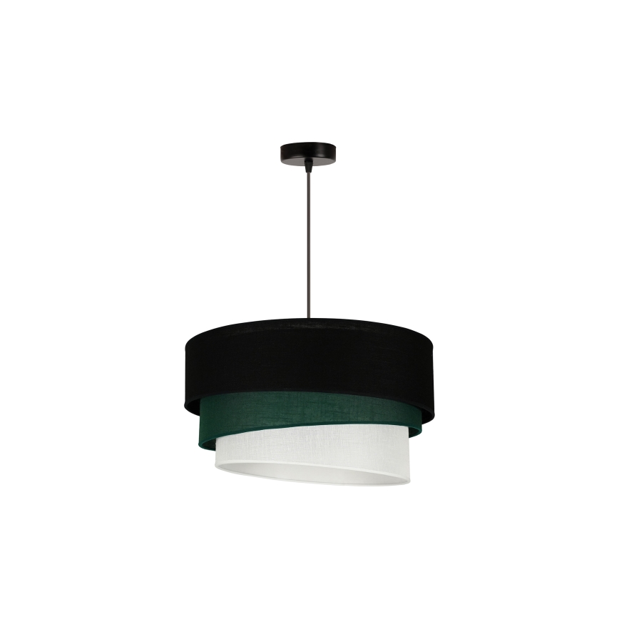 Duolla - Luster na lanku TRIO 1xE27/15W/230V pr. 45 cm čierna/zelená/biela