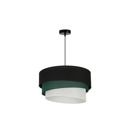 Duolla - Luster na lanku TRIO 1xE27/15W/230V pr. 45 cm čierna/zelená/biela