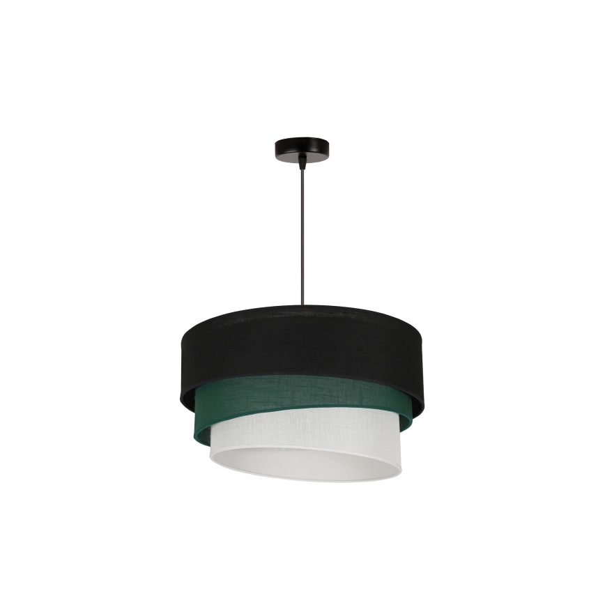 Duolla - Luster na lanku TRIO 1xE27/15W/230V pr. 45 cm čierna/zelená/biela