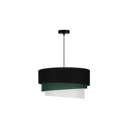 Duolla - Luster na lanku TRIO 1xE27/15W/230V pr. 45 cm čierna/zelená/biela