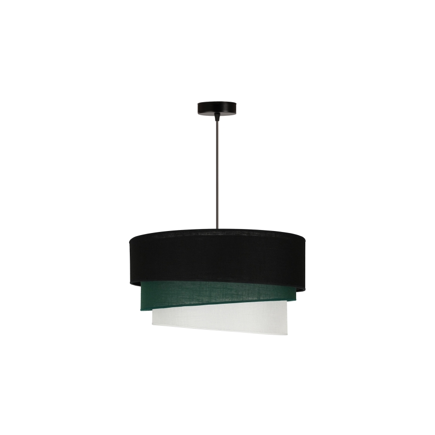 Duolla - Luster na lanku TRIO 1xE27/15W/230V pr. 45 cm čierna/zelená/biela