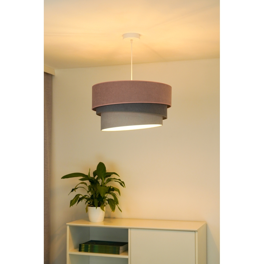 Duolla - Luster na lanku TRIO 1xE27/15W/230V pr. 45 cm ružová/šedá/biela