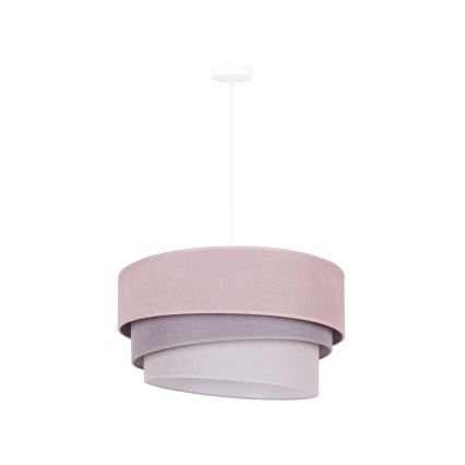 Duolla - Luster na lanku TRIO 1xE27/15W/230V pr. 45 cm ružová/šedá/biela
