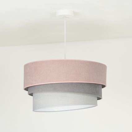 Duolla - Luster na lanku TRIO 1xE27/15W/230V pr. 45 cm ružová/šedá/biela