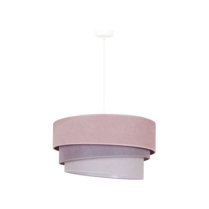 Duolla - Luster na lanku TRIO 1xE27/15W/230V pr. 45 cm ružová/šedá/biela