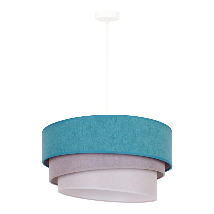Duolla - Luster na lanku TRIO 1xE27/15W/230V pr. 45 cm tyrkysová/šedá/biela