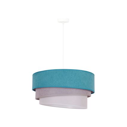 Duolla - Luster na lanku TRIO 1xE27/15W/230V pr. 45 cm tyrkysová/šedá/biela