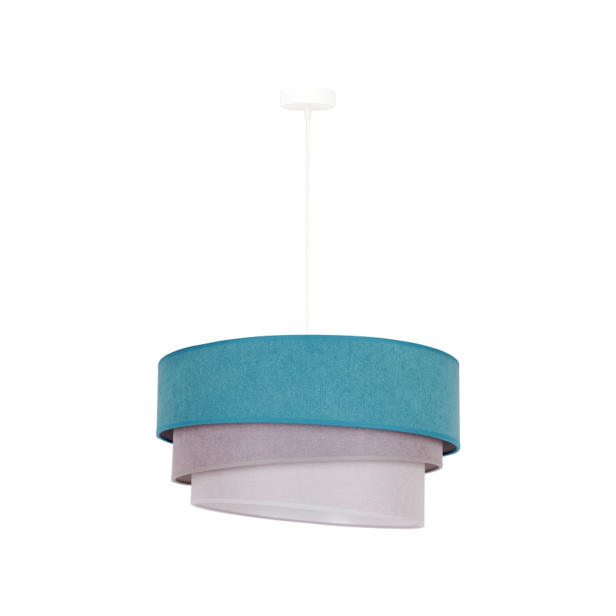 Duolla - Luster na lanku TRIO 1xE27/15W/230V pr. 45 cm tyrkysová/šedá/biela
